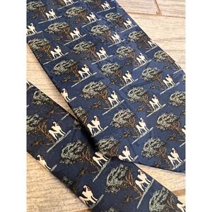 Big Dogs All Over Print 100% Silk Neck Tie 90s Y2K ‎ AOP Trees Korea Necktie